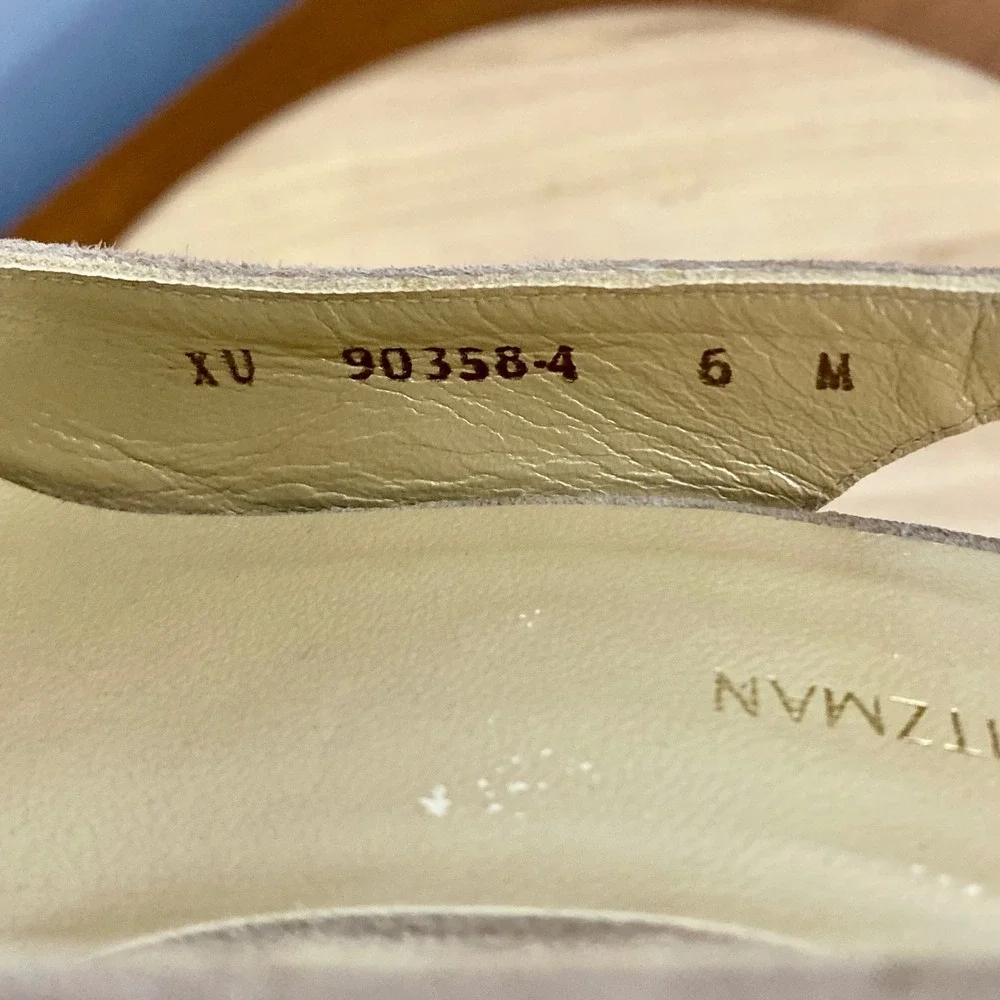 Stuart Weitzman Jean Taupe Suede Slingback Wedge Sandals Womens Sz 6 M Platform